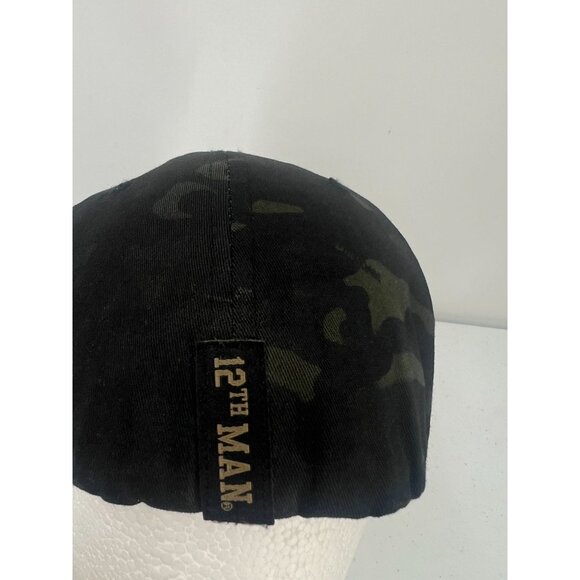 Hooey Texas A&M S/M Black Camo FlexFit Hat Aggies 12th Man College Cap - Picture 4 of 14